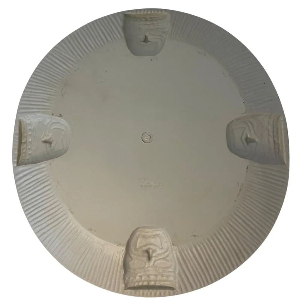Easter Unlimited Tiki Bar Large Round Serving Platter Tray 3D Masks‎ Hawaii Luau